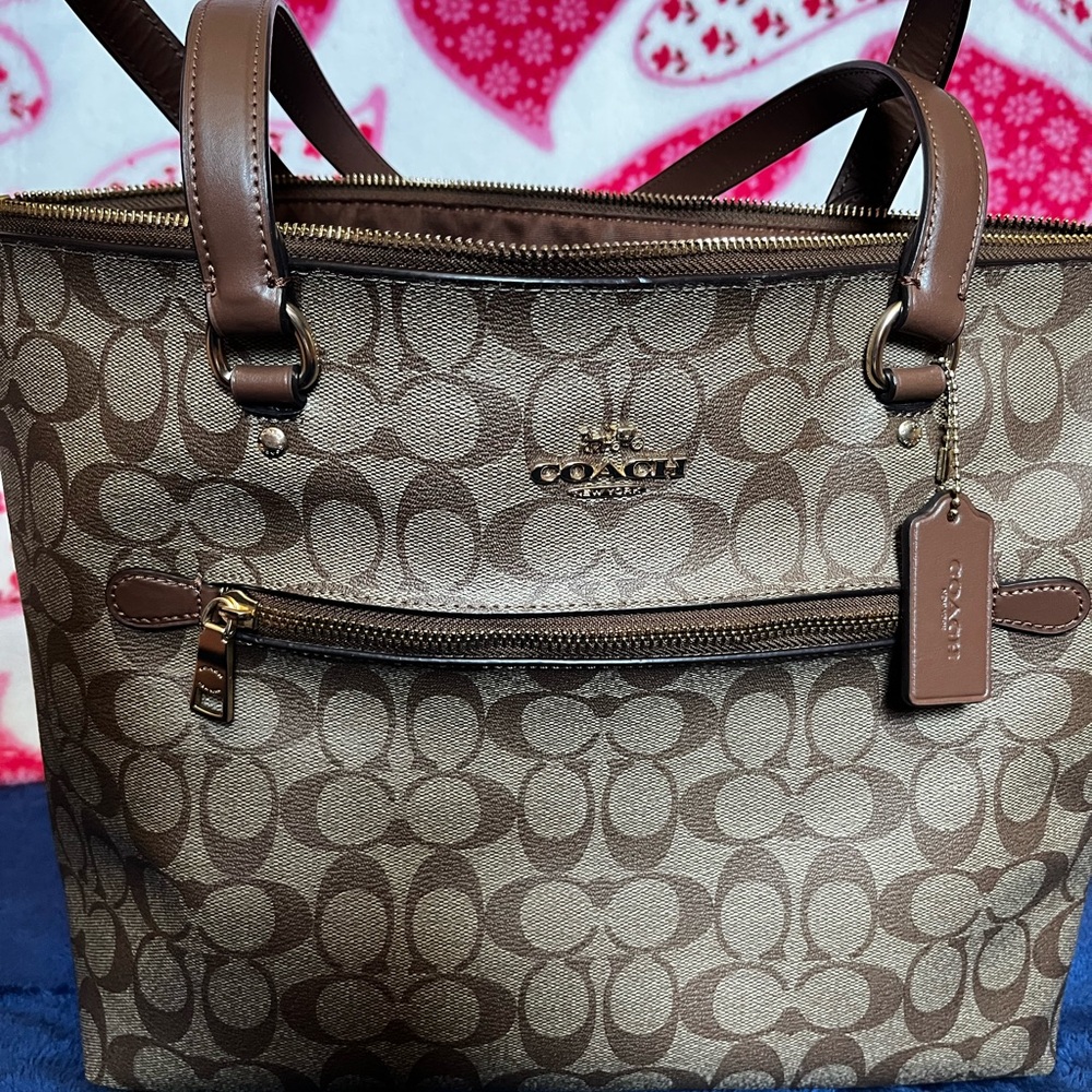 Coach Brown Signature Tote Bag